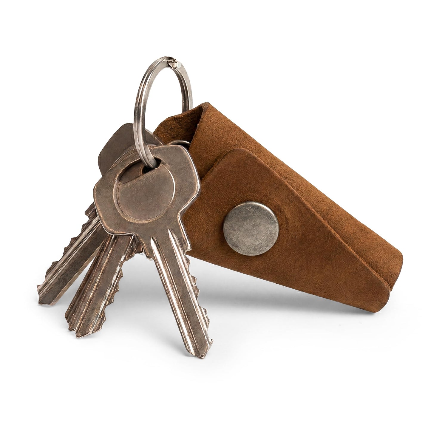 Hide & Drink Full Grain Leather Wrap Keychain, Organizer Snap Closure, Key Ring Cover, Silencer Sleeve Key Holder for Men (Swayze Suede)