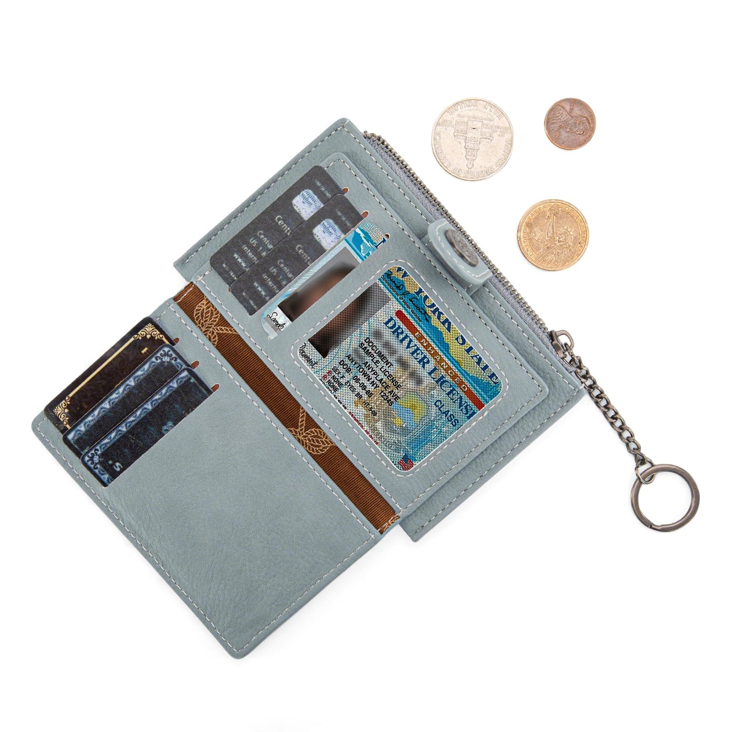 Montana West X Wrangler Small Women'S Wallet Western Keychain Card Holder for Women Slim Minimalist Wallet with Rfid Lining and Smooth Metal Zipper WG338-W099JN
