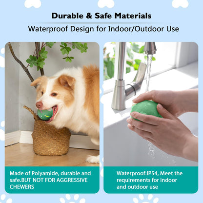 BARHOMO Dog Balls,The 3rd Generation Interactive Toys for Puppy/Small/Medium/Large Dogs,Improved Dog Rolling Effect Tennis Ball with Strap, Tough Motion Activated Automatic Moving Dog Toys (Green)