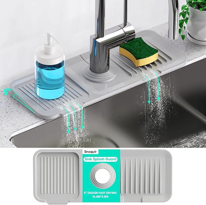 14.6'' Faucet Mat for Kitchen Sink Kitchen Sink Splash Guard Silicone Kitchen