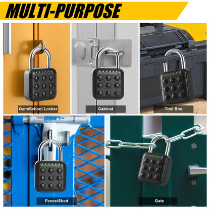 DELSWIN Combination Lock for Locker - 6-Digit Combo Lock Waterproof Smart Padlock for School Gym Lockers, Gates, Fence and Storage Unit (Black)