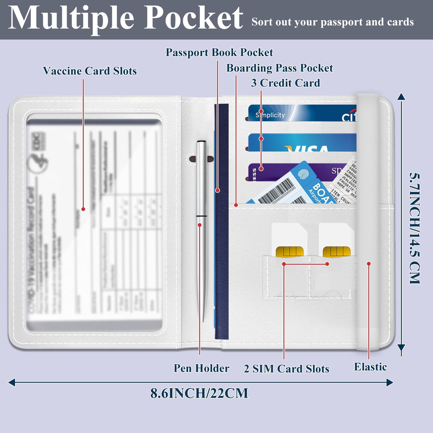 ATJFKIXL Passport Holder for Travel Essentials, RFID Premium Leather Passport Wallet Cover Case for Travel Must Haves Accessories, Passport Holders for Women Men Cute Book Shelf