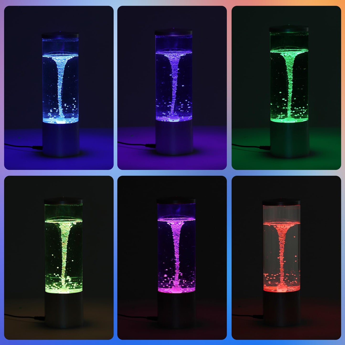 MOONSAY Tornado Lamp - Twister Hurricane Light - USB Powered Water Vortex Desk Lamp - Mood Light for ADHA & Autism Children Home Deco Chriestmas Gifts