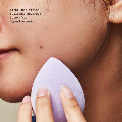 JUNO & Co. Microfiber Makeup Sponge, Dual Layer Technology for Full Coverage Flawless Makeup Blender for Foundation, Powder and Cream (Velvet Style and Blue Color)