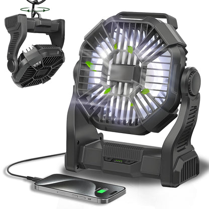 CONBOLA Portable Fan Rechargeable, 20400mAh Cordless Battery Powered Fan with LED Lantern, USB C Battery Operated for Travel Bedroom Home Camping Tent Office Beach Desk Fishing Outdoor