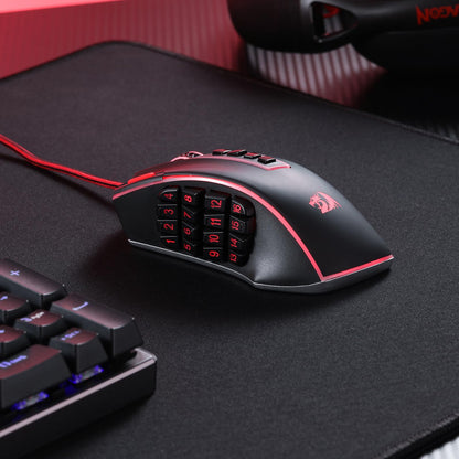 Redragon M913 Impact Elite Wireless Gaming Mouse, 16000 DPI Wired/Wireless RGB Mouse with 16 Programmable Buttons, 45 Hr Battery and Pro Optical Sensor, 12 Side Buttons MMO Mous