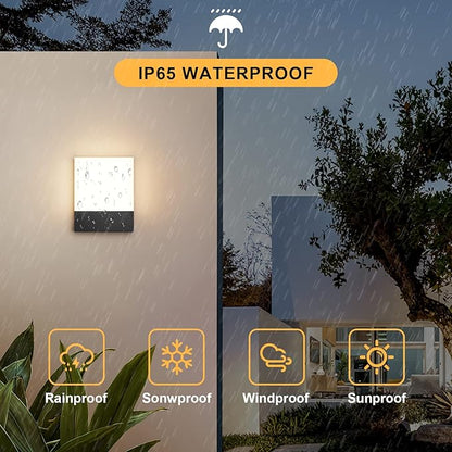 2-Pack Modern Outdoor LED Wall Light,24W 3000K Wall Porch&Patio Light,IP65 Led Exterior Wall Lights Fixtures,Low Profile Wall Sconce for House Yard Garage Walkway Garden(Black)