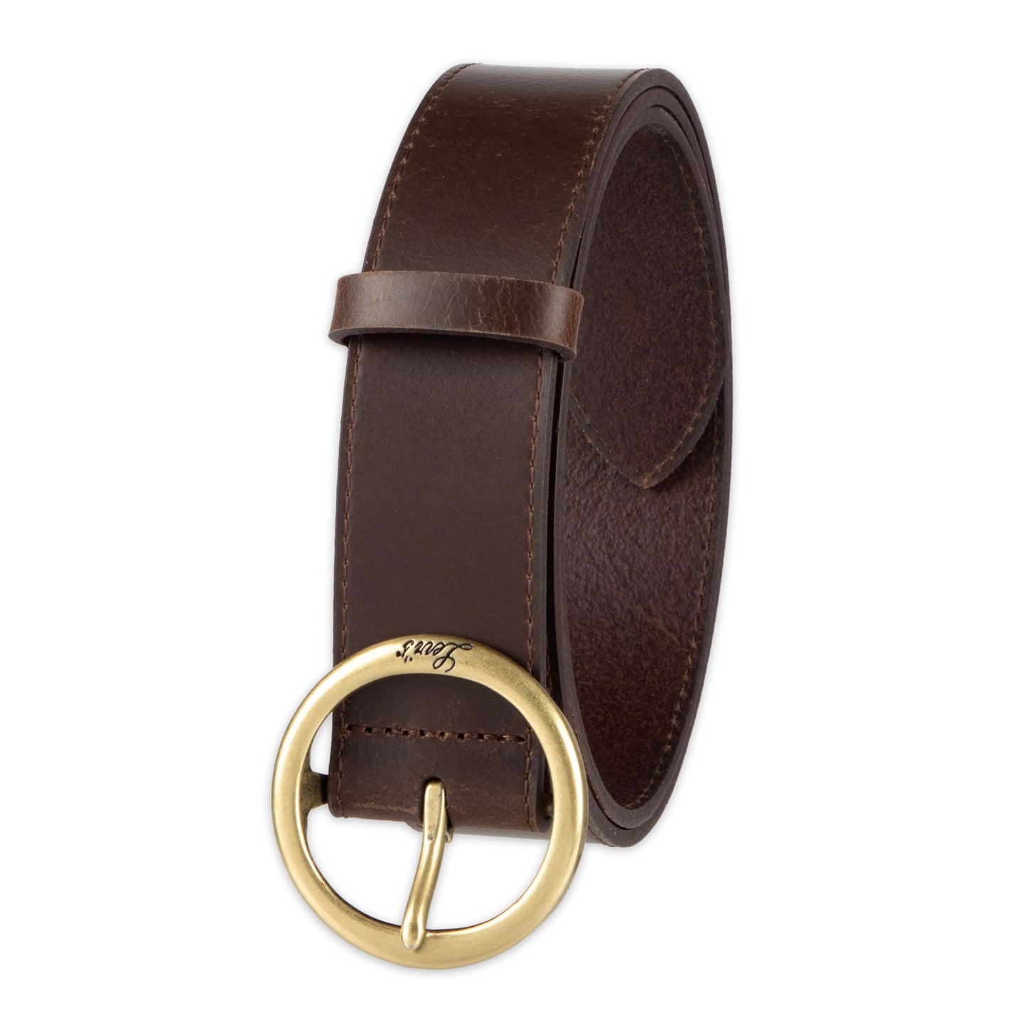 Levi's Women's Round Centerbar Sliding Loop Belt, Dark Brown, X-Large