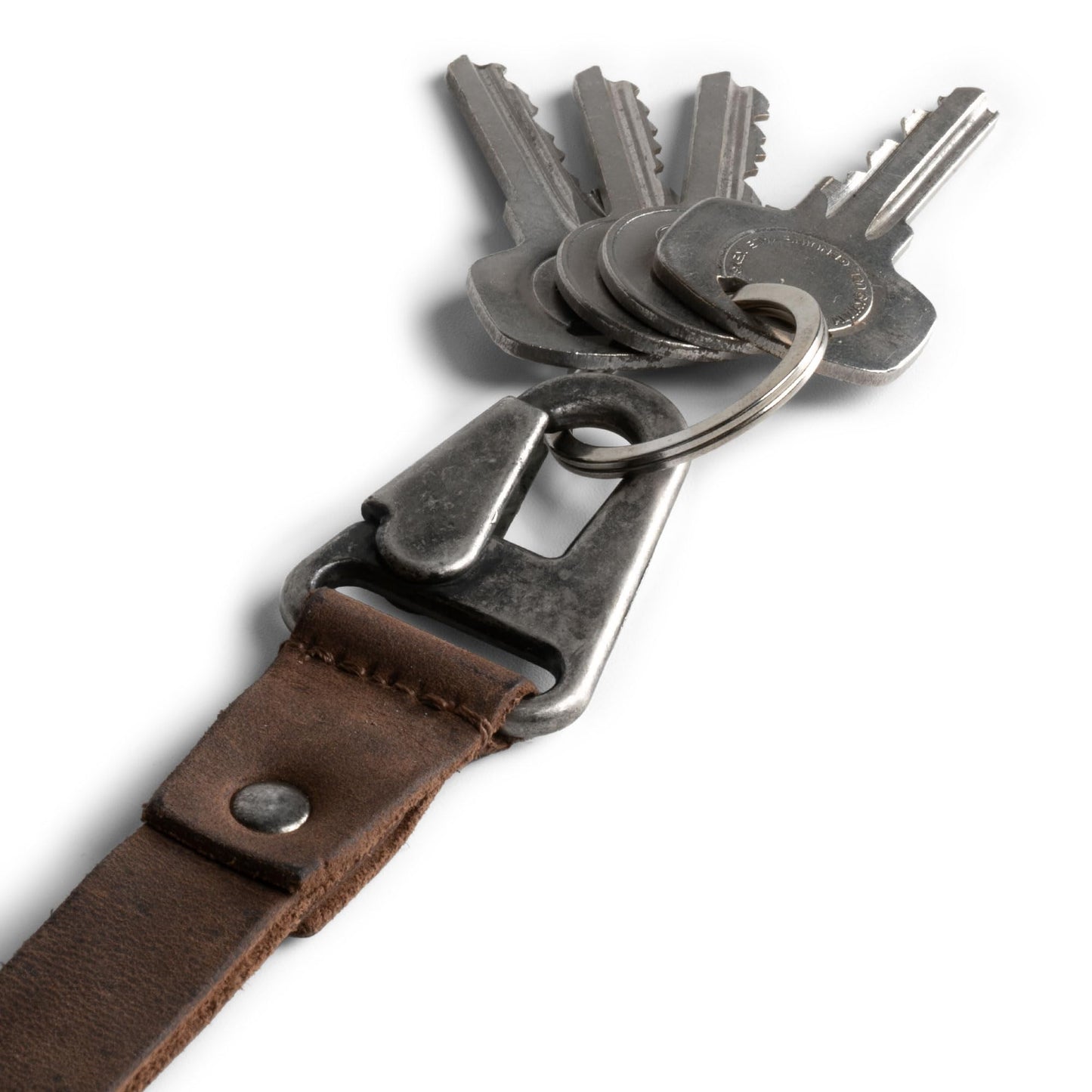 Hide & Drink, Lanyard Keychain for Men and Women, Neck Strap with Hook, ID Holder, Clip to Attach to House, Apartment, Car Keys, Full Grain Leather, Handmade, Bourbon Brown