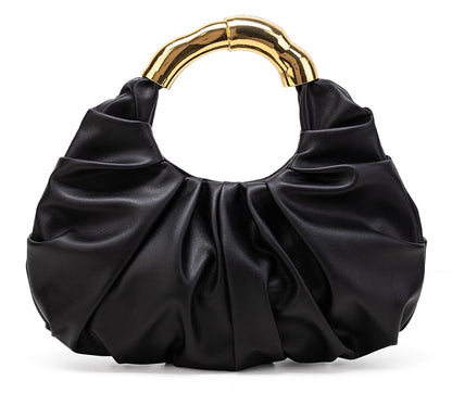 PLGYLG Clutch Purse for Women Soft Pleated PU Evening Clutch Handbags Cloud-Shaped Handle Bag for Wedding Prom Party Casual Daily