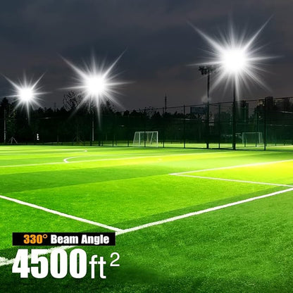 STASUN LED Flood Light Outdoor, 450W 40500lm Outdoor Lighting with 330° Wider Lighting Angle, 5000K, 3 Adjustable Heads, IP66 Waterproof LED Security Area Lights for Yard, Stadium, Parking Lot