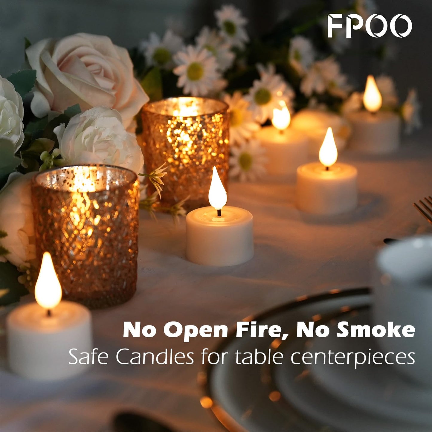 FPOO Rechargeable Tea Lights Candles with Remote Timer, 12 Packs Flameless Flickering led Tea Lights Votive Candles with USB Charging for Home Decor Centerpiece Christmas Wedding (2 inch)