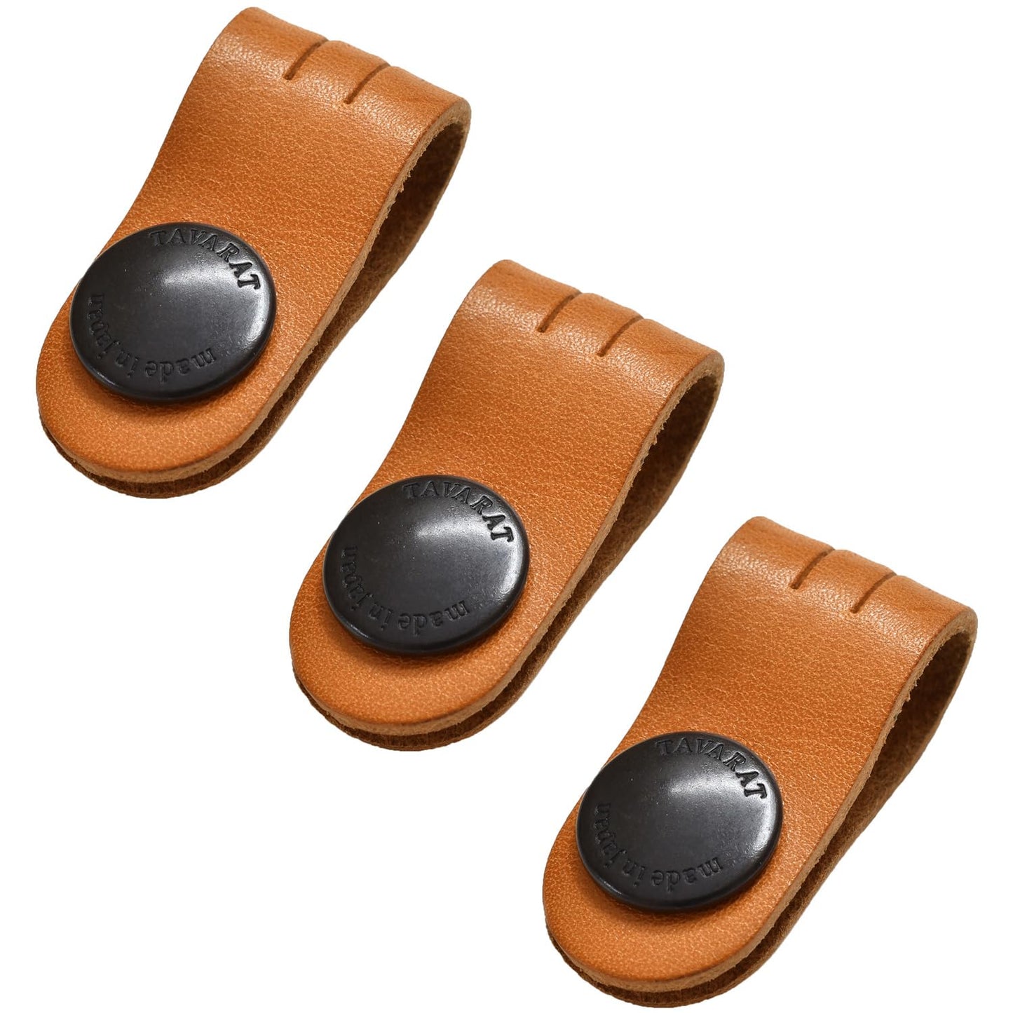 TAVARAT Cord Organizer, Cable Organizer, Charger Organizer, made in Japan, Genuine Leather, Cable Straps, Cable management, Cable Holder (Camel, set of 3)