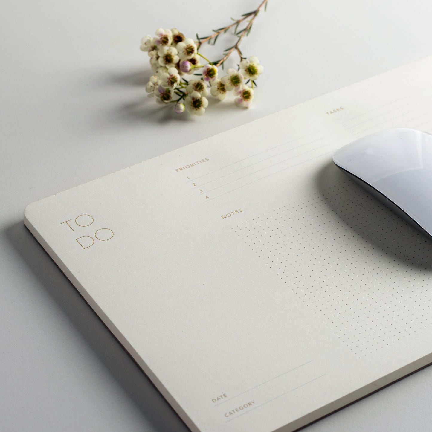 Pinesman - Elegant To Do List Notepad with Mouse Pad Feature, 11.22" x 7.87", 50 Tear-Off Sheets, Gold Foiled, Daily Planning, Eco-friendly To Do List Planner, FSC™ Certified To Do List Notebook for Work