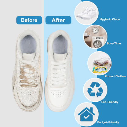 Shoe Washing Machine Bag: Laundry Shoe Bag for Washer and Dryer - 2pc Reusable Shoe Cleaning Bag for Sneaker Tennis Shoes Unstain Cleaner Kit (Yellow 2pcs)