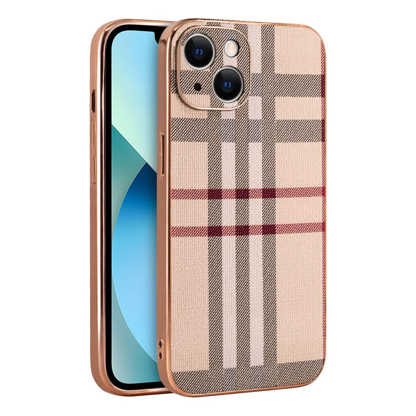 LINXUXIE Phone Case for Apple iPhone 14, Fashion Leather Phone Case, Soft TPU Drop Protection Shockproof Protective Phone Holder Women (iPhone 14)
