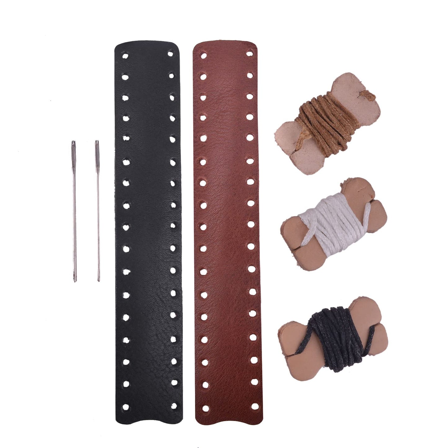 Tas Trost Cowhide Leather Lever Wrap For Lever Action Rife, Shotgun For Hunting Shooting (Brown ×1，Black×1, 6inch)
