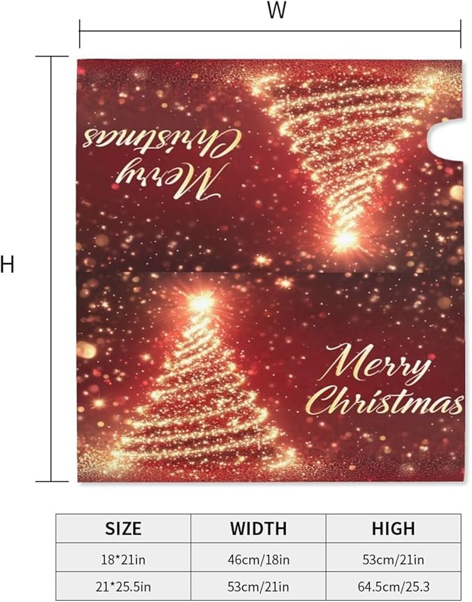 Festive Magnetic Mailbox Cover Red Pine Tree Christmas Pattern Outdoor Mailbox Protector Holiday Seasonal Decorative Garden Yard Home Standard Size 21 x 18 Inch