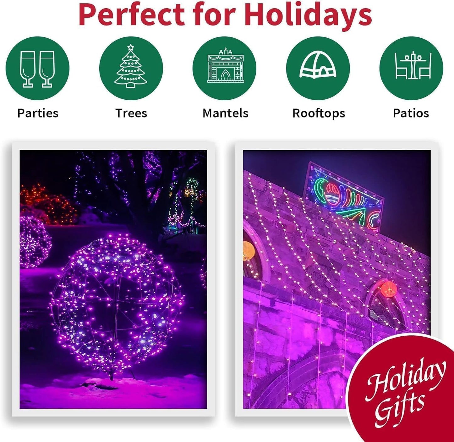 LAMPHOME Halloween Purple String Lights, 100 Mini Fairy Lights Set, Brown Wire 20Ft Traditional Halloween Holiday Décor for Home, Christmas Tree, Bedroom, Patio, Wedding