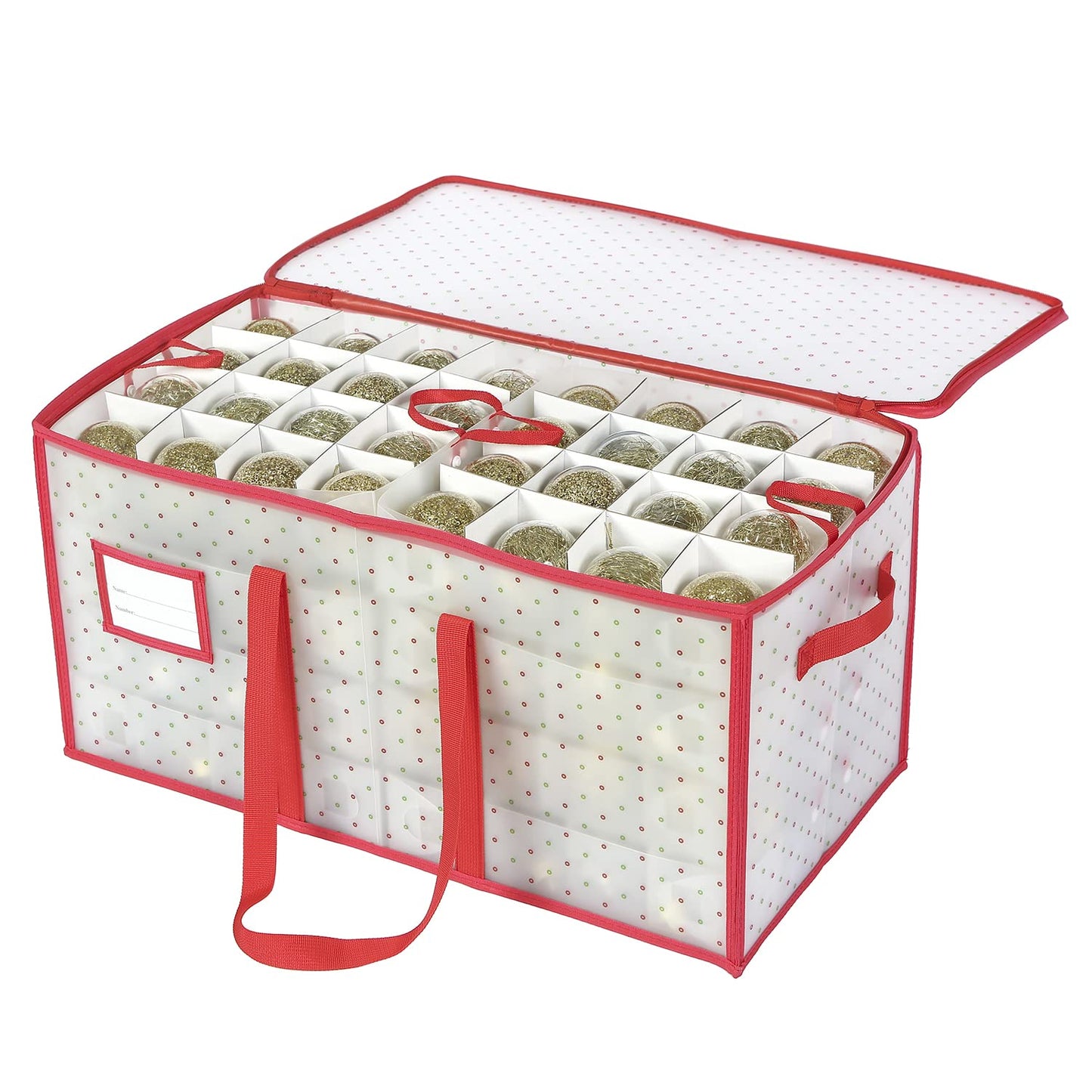 Sattiyrch Plastic Christmas Ornament Storage Box with Trays,Customizable Dividers, Dust-Proof Durable Ornament Organizer Holder,Christmas Storage Containers,Holds 128 x 3 inch Ornaments
