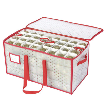 Sattiyrch Plastic Christmas Ornament Storage Box with Trays,Customizable Dividers, Dust-Proof Durable Ornament Organizer Holder,Christmas Storage Containers,Holds 128 x 3 inch Ornaments