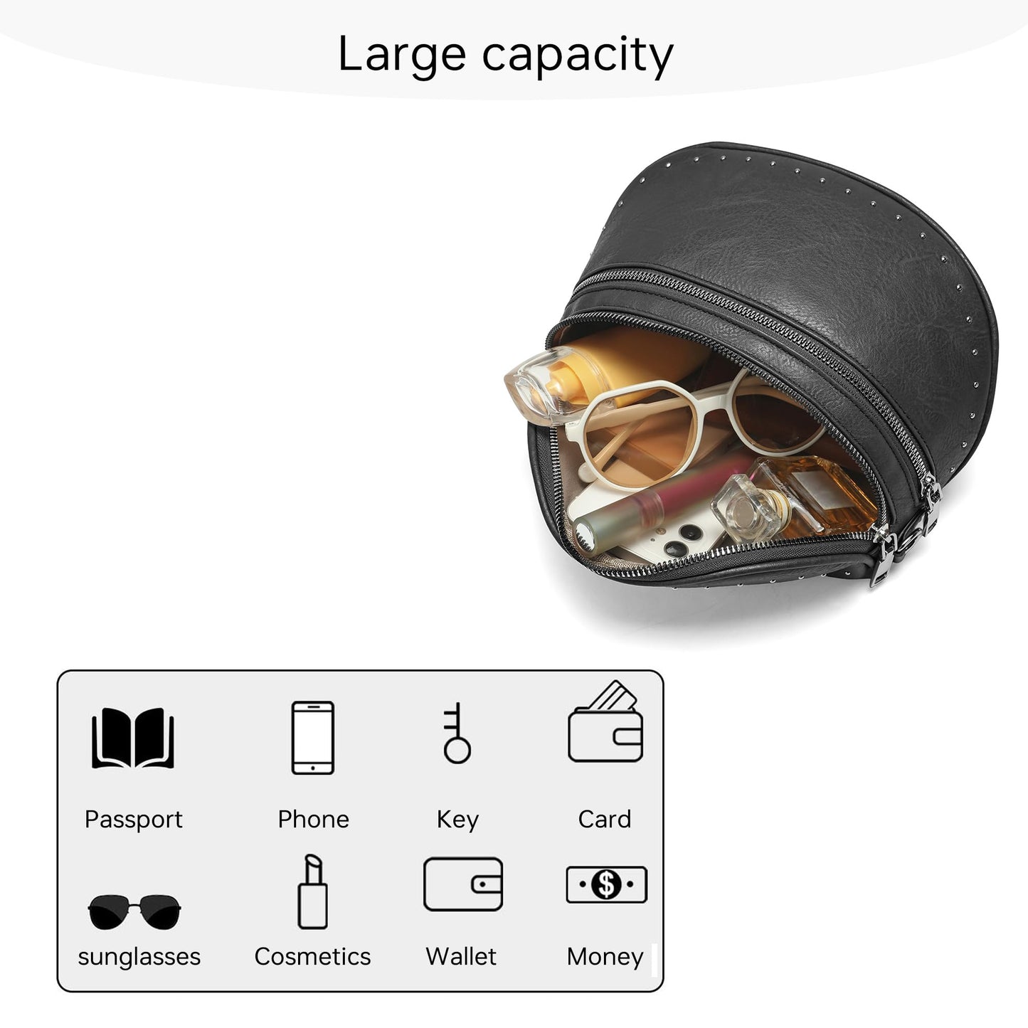 Goinsound Crossbody Bags for Women PU Leather Fanny Packs for Women Trendy Bum Bag with Adjustable Strap
