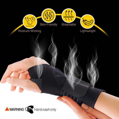 invera Adjustable Wrist Support Brace, Compression Sleeve, Unisex Wrist Protection Sleeve with Straps for Sprain, Carpal Tunnel, Arthritis, and Tendonitis (Large, 1, Unit)
