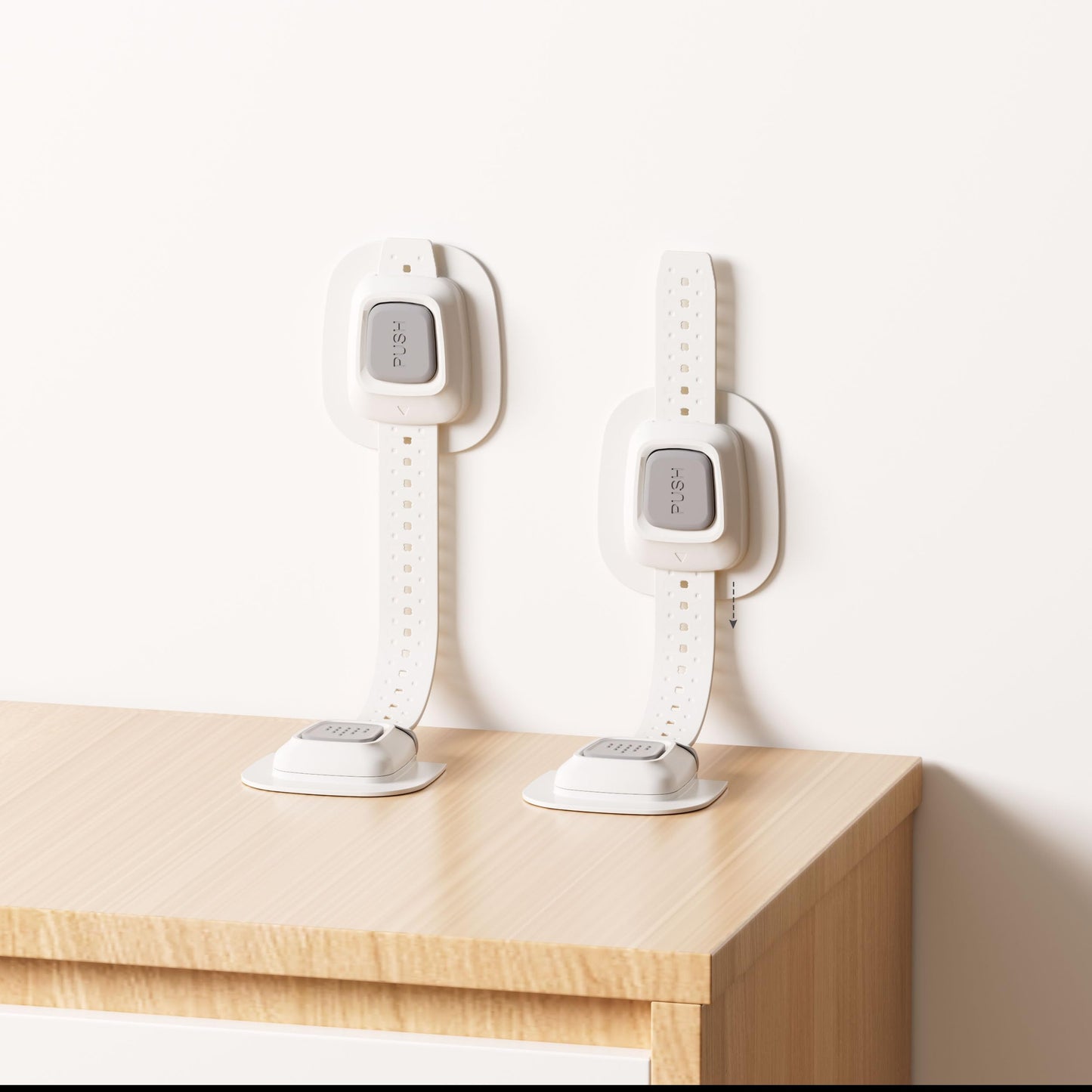 NestGuard No Drill Furniture Anchor, Adjustable Strap, 2 Packs