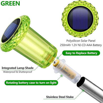 DenicMic Halloween Solar Lights Outdoor 10 Pack Green LED Waterproof Yard Garden Patio Backyard Pathway Walkway Landscape Lawn Outside Halloween Decorations Outdoor