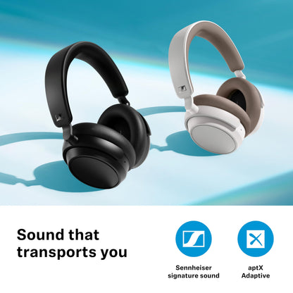 Sennheiser ACCENTUM Plus Wireless Bluetooth Headphones Noise Cancelling - Quick-Charge Feature, 50-Hr Battery Playtime, Adaptive Hybrid ANC, Bluetooth Over Ear Headphones for Traveling, School, White