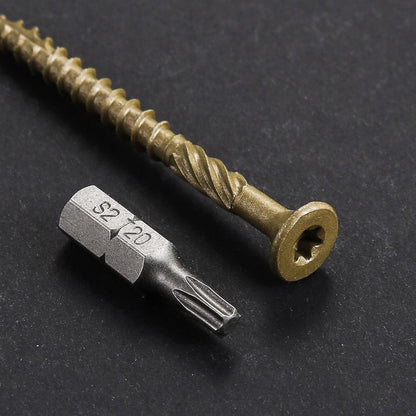 Wensilon #8 * 1" Deck Screws, (560pcs) 2 lbs.Exterior Wood Screws, Rust Resistant epoxy Coated, Bronze, T20 Star Bit