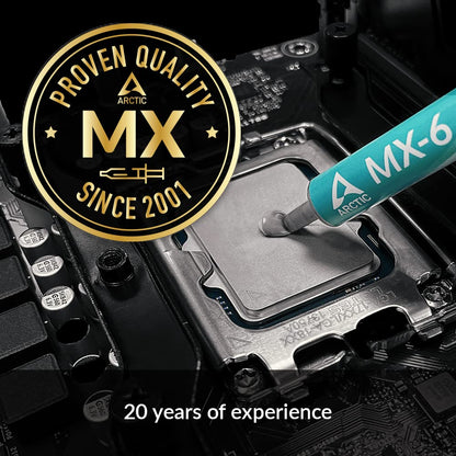 ARCTIC MX-6 (4 g) - Ultimate Performance Thermal Paste for CPU, Consoles, Graphics Cards, laptops, Very high Thermal Conductivity, Long Durability, Non-Conductive