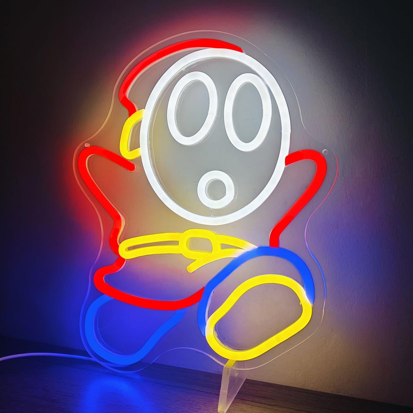 Shy Guy Neon Sign Dimmable Led Neon Sign for Wall Decor Gaming Neon Light Signs Light Up Signs for Bedroom Game Room Man Cave Birthday Christmas Gifts for Gamer