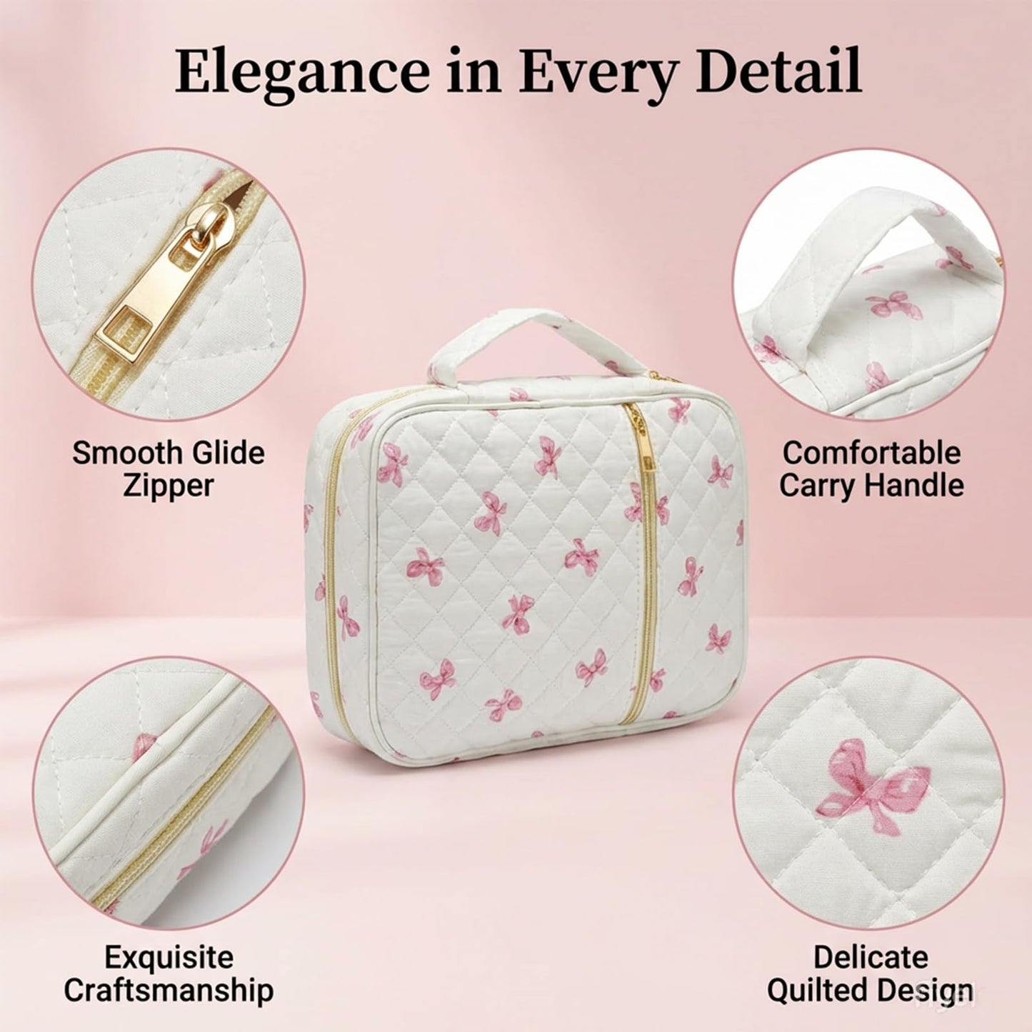 Bible Cover Set with Handle, Large Quilted Bible Bag for Women Girls, Bible Study Supplies Kit with Tabs, Pens, Sticky Notes, Study Planner & Scripture Cards, Christian Gifts for Devotional Journaling