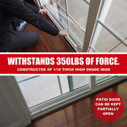 SecurityMan Door Security Bar, Heavy Duty 2-in-1 Door Stoppers Security Bar and Sliding Door Lock Bar (2 Pack) - Perfect Adjustable Door Jammer Door Stopper for Home, Hotel, and Apartment Security