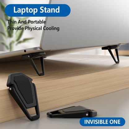 Portable Invisible Laptop Stand, Mini Aluminum Cooling Pad,Computer Keyboard Mount Kickstand,Ergonomic Lightweight Laptop Desk Stand (1pack（2pcs）)