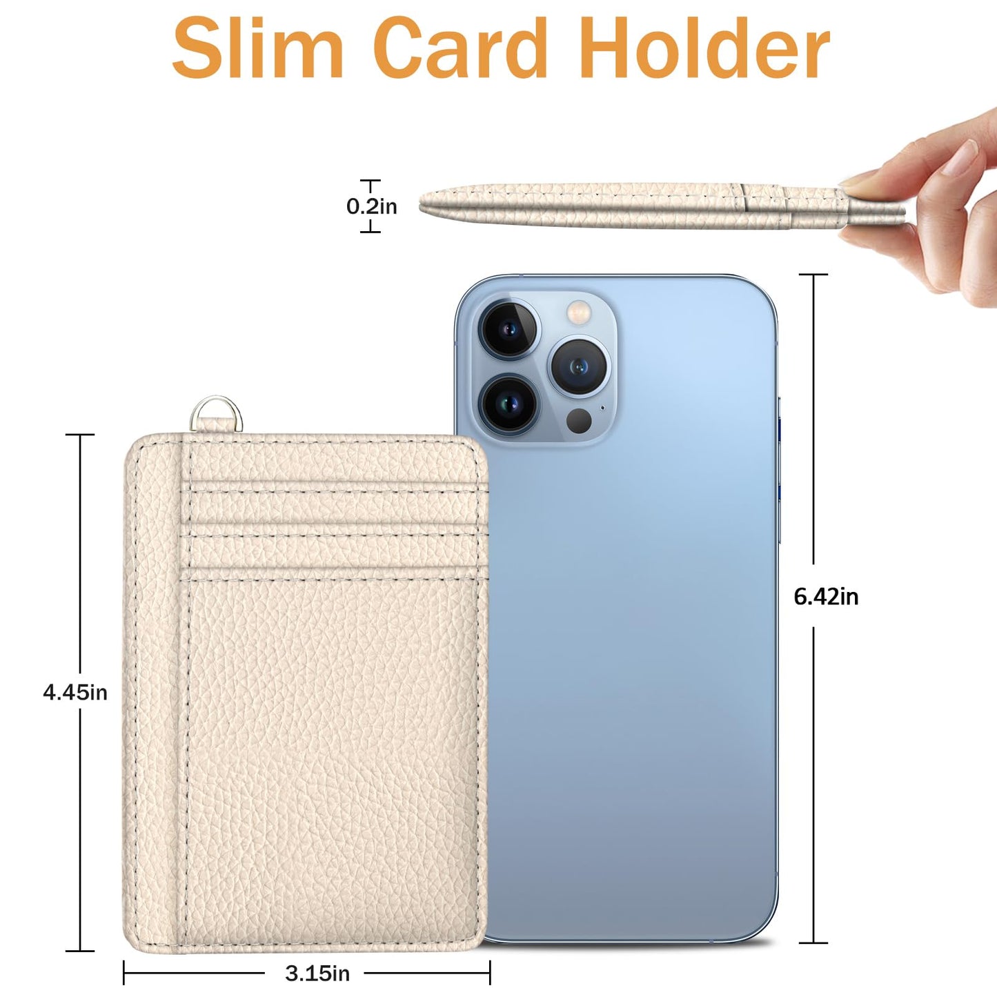 Yonlevres Credit Card Holder for Women, Slim RFID Wallet Front Pocket Small Card Holder, Travel Card Case ID Window PU Leather Cute Funny Thin RFID Blocking Card Organizer Gifts Girls Ladies