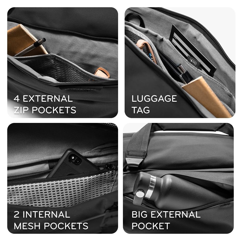 Peak Design Travel Duffel 35L, Eclipse, Weatherproof, Extra-Wide Zip, 4 External Pockets, Fits Packing & Camera Cubes, Ideal Weekend Bag, Versatile Duffel for Travel & Everyday Use