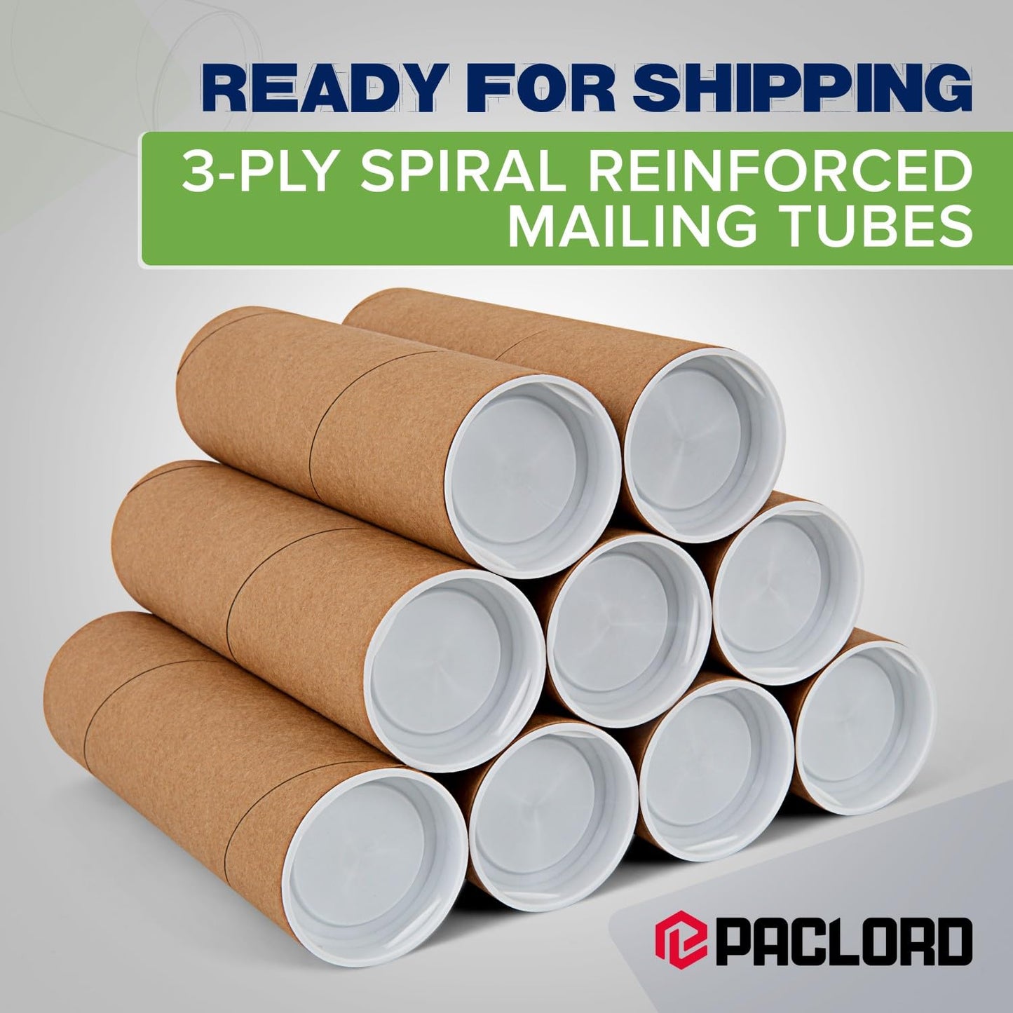 4" x 12" Reinforced Kraft Paper Mailing Tube, Pack of 6 Tubes with 12 Caps – Secure USPS Approved Poster Tube – Made in USA Cardboard Tube for Shipping and Storing Posters, Prints, Artwork