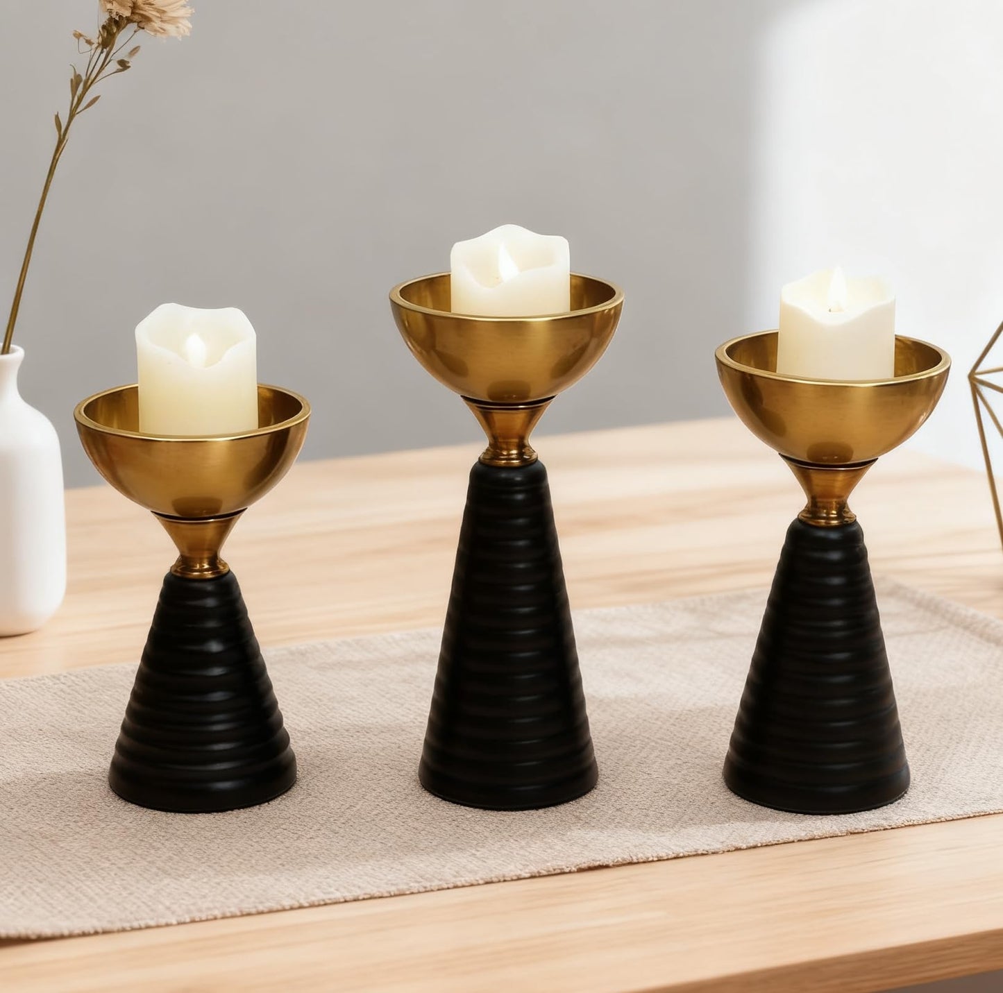 Set of 3 Tealight Candle Holder, Romantic Tea Light Holder Cup for Table Centerpieces, Christmas, Birthday Party, Home Decor