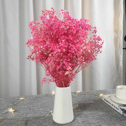 Dried Babys Breath Flowers Bouquet-17 Inch 2500+ Pink Dry Flowers, Natural Gypsophila Branches for Wedding, Table Vase Decor, DIY Wreath Floral, Home Office Party Garden Decoration (3oz)