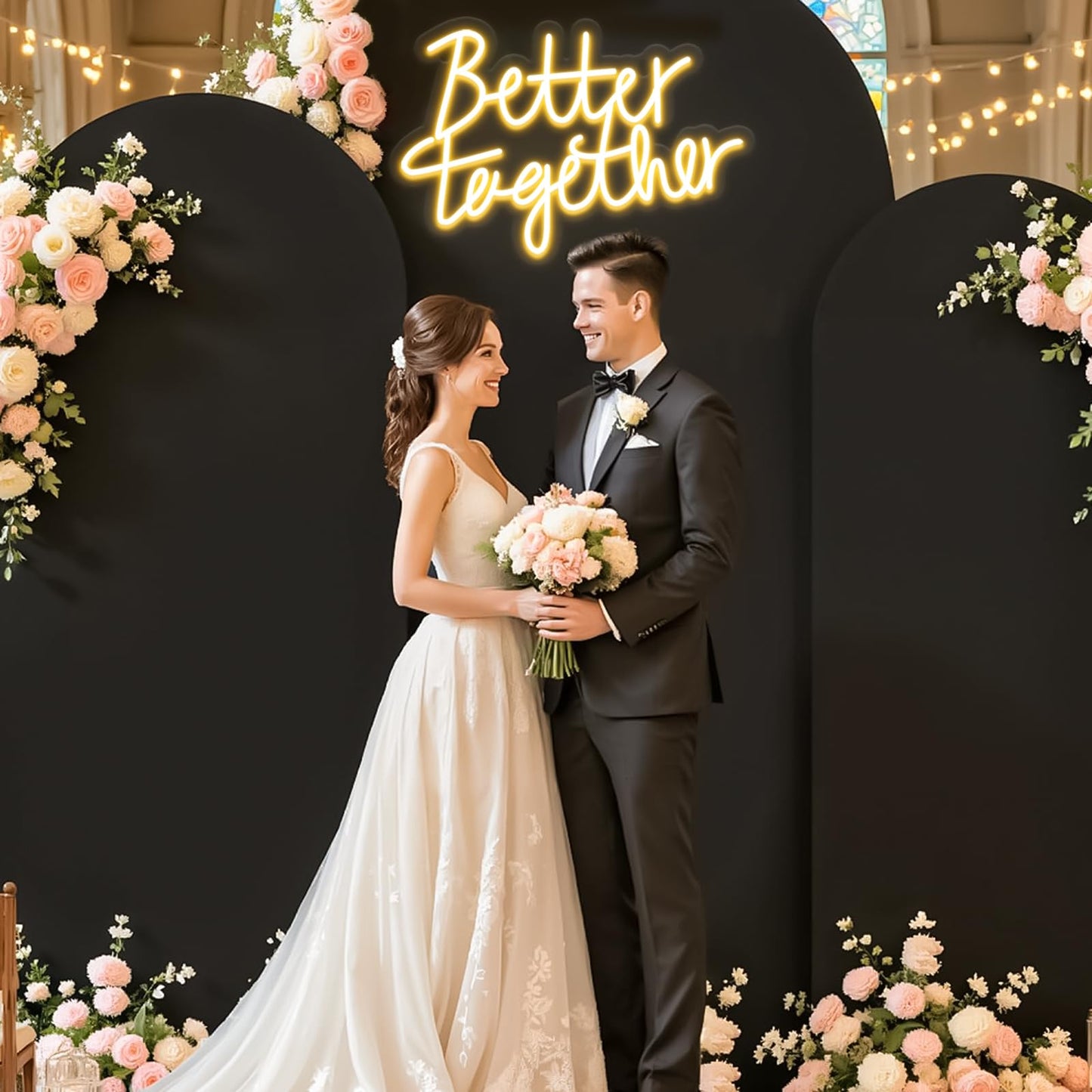 Miootly Better Together Neon Sign, LED Neon Sign Wall Decor for Wedding Bedroom Christmas Valentine's Day Women Birthday Gift Living Room Home Decor, 16"x 12" USB Powered 10 Brightness Settings Light