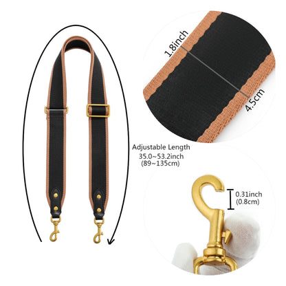 GOXTECH Purse Strap Replacement Crossbody Handbag Stripe Wide Adjustable (Black -Bag Strap)
