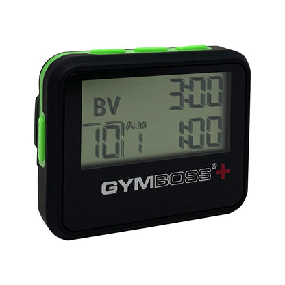 Gymboss Plus Interval Timer and Stopwatch and Gymboss Strap - Bundle (Black with Green Buttons)