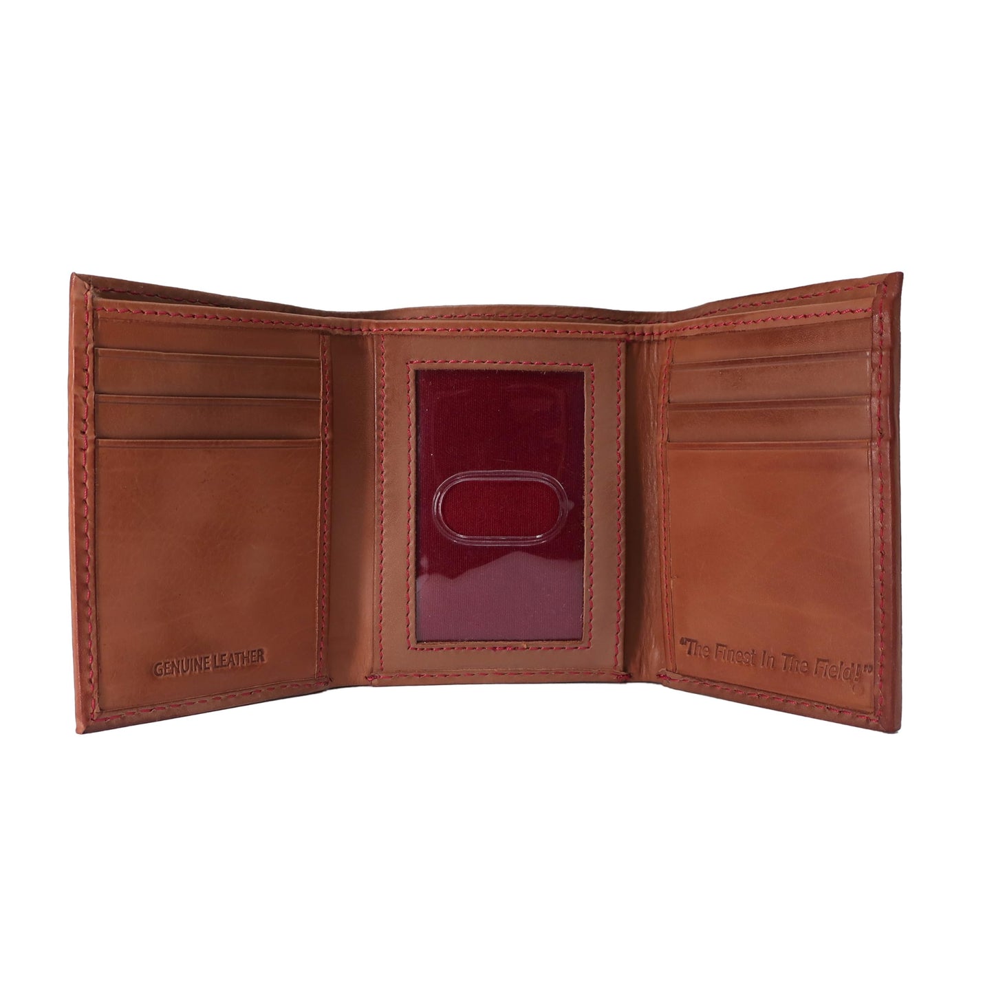 Rawlings Baseball Stitch Trifold Wallet Brown