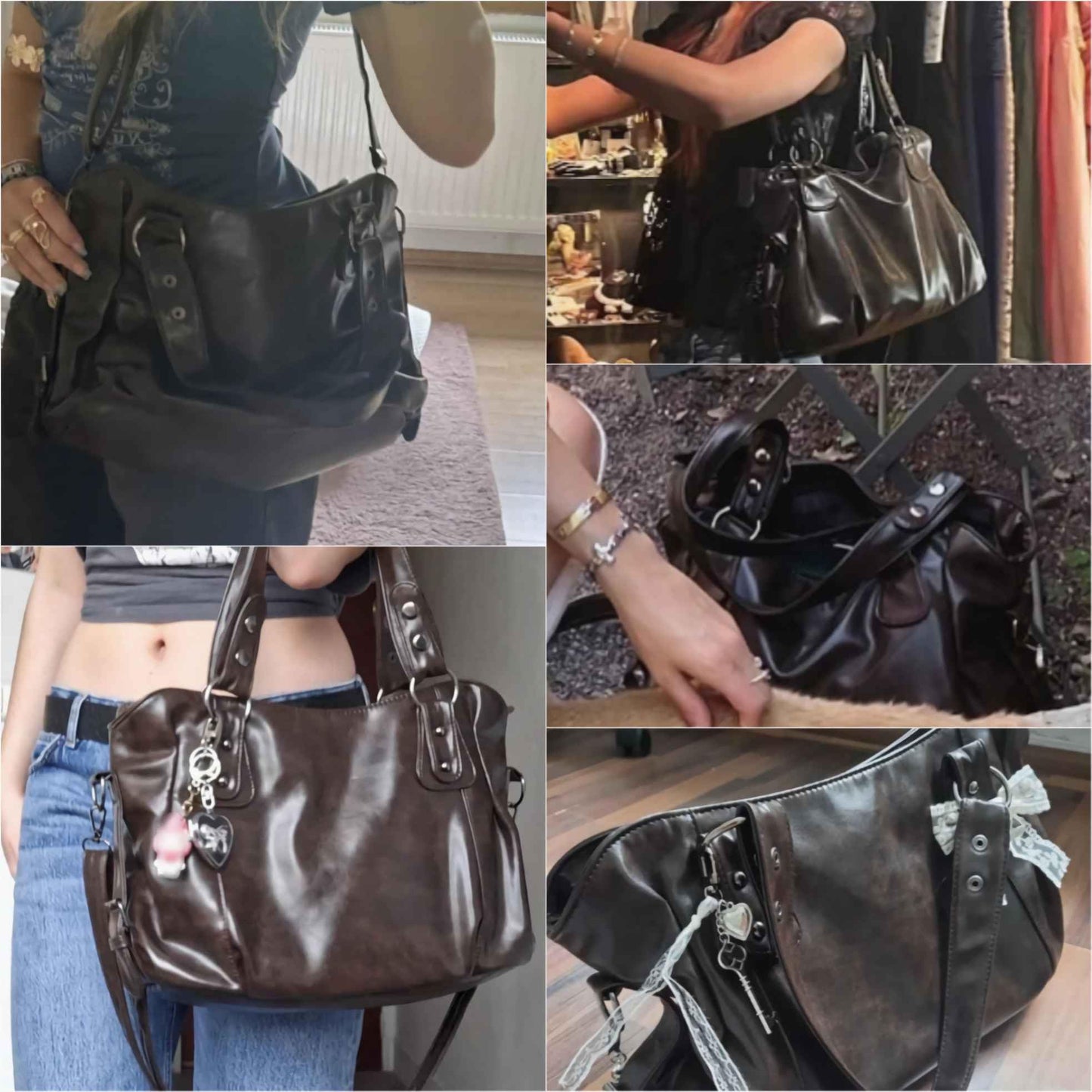 city vintage shoulder bag for women, brown soft vegan faux leather crossbody purses, large capacity hobo crossbody bag, fall fashion casual handbag