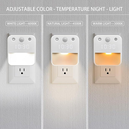SX.man&sog Motion Sensor Light Indoor,3 Colors Temp Adjustable Motion Light Indoor with Time Display Ideal Night Lights for Bedroom,Kitchen or Bathroom (1 Pack)