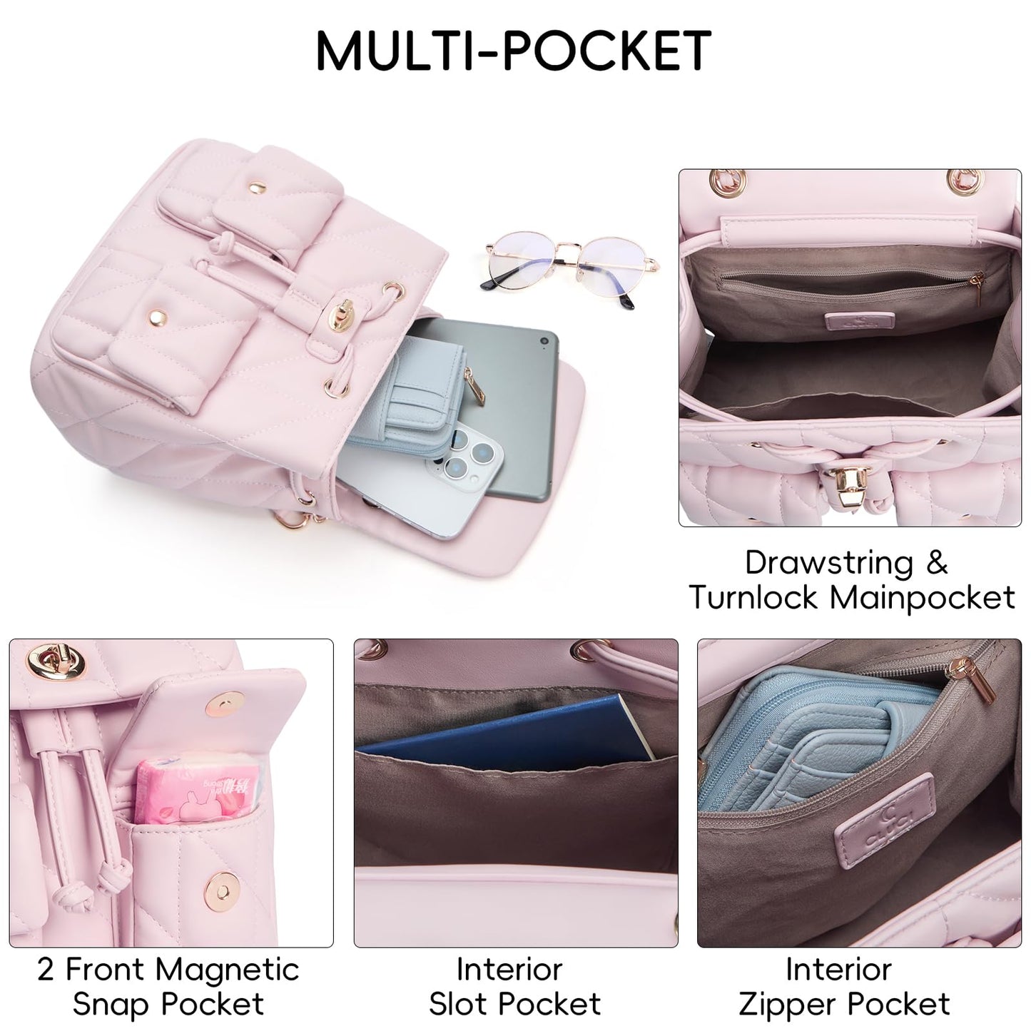 CLUCI Crossbody Bag for Women PU Leather Shoulder Bag, Convertible Small Tabby Backpack Purse for Travel