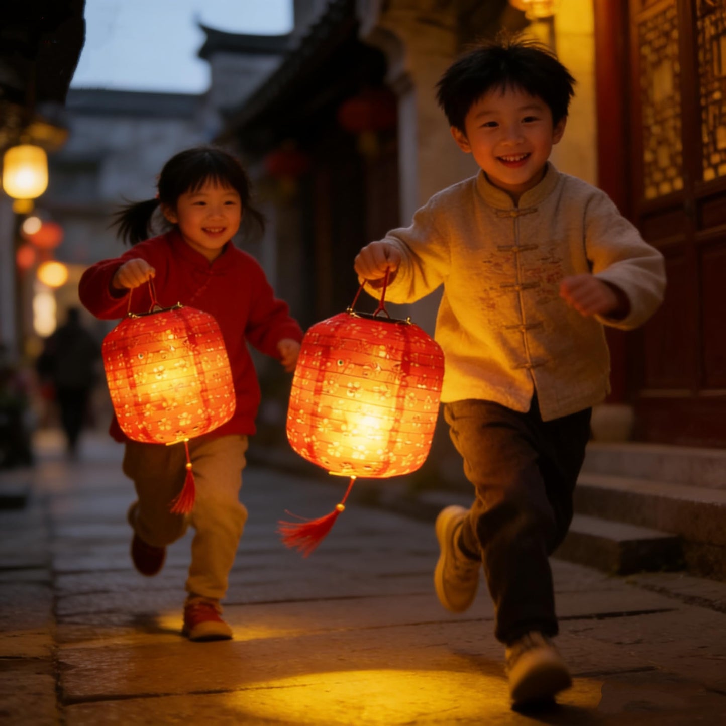 Set of 5 Paper Lanterns 6inches Chinese Japanese New Year Spring Festival Valentines Lanterns with LED Lights, Hanging Paper Lanterns for Wedding Dinner Birthday Party Decor (red)