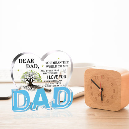 iLifemate Gift for Dad, Dad Birthday Gifts - Acrylic Heart Plaque 3.9 × 3.7 × 0.4inch, Christmas Birthday Gift for Dad from Daughter Son Wife, Memorial Gifts for Loss of Dad